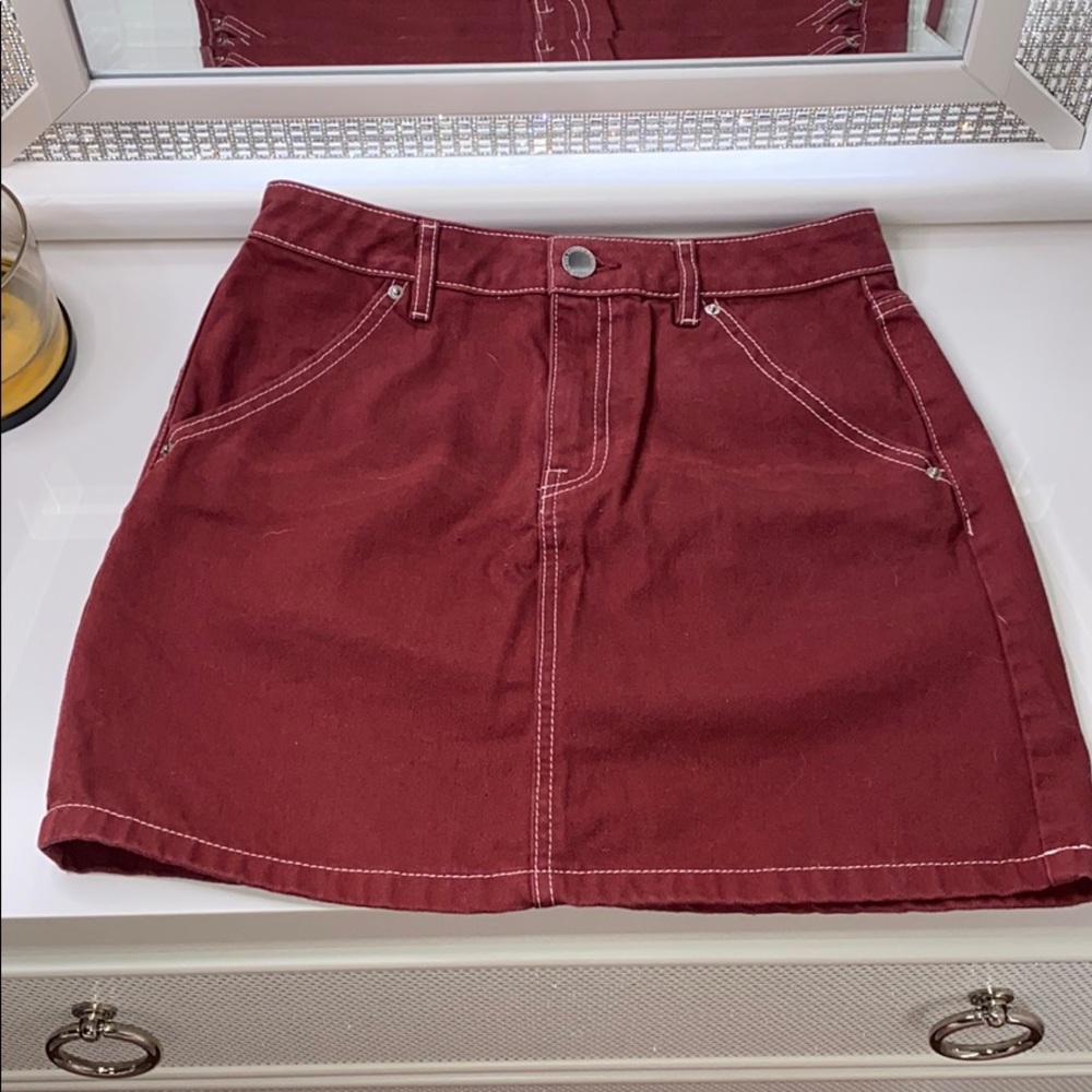 Red jean skirt
